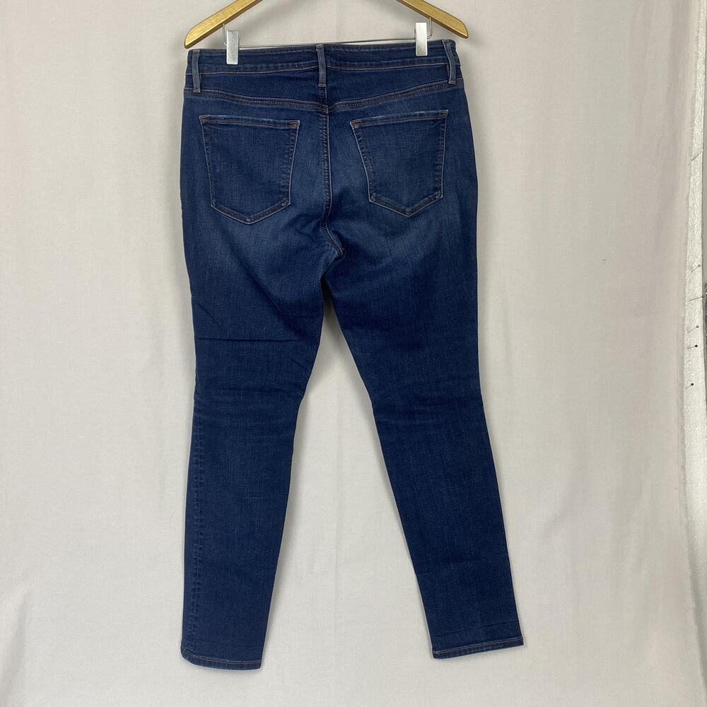 LOFT Jeans Womens 10 30 Dark Blue Wash Curvy Skinny Stretch Denim Mid Rise 34x30 - Picture 3 of 13